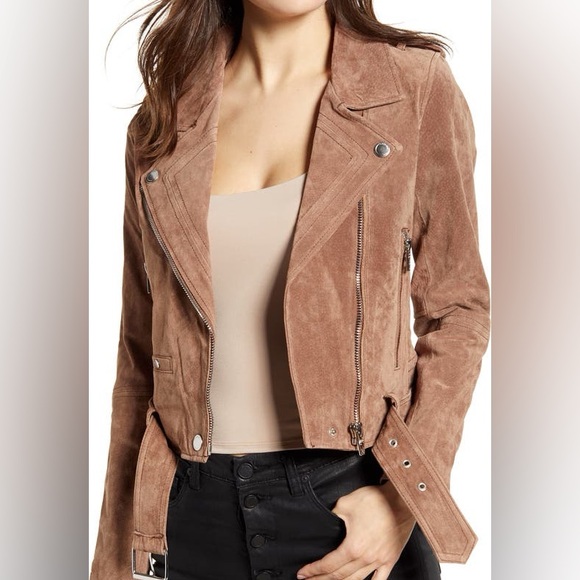 Blank NYC Jackets & Blazers - BLANKNYV Brown Suede Moto Jacket